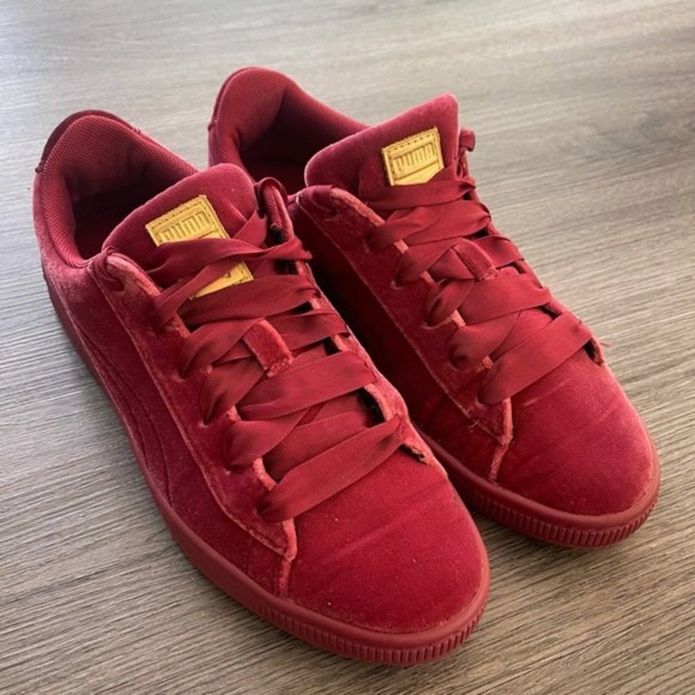Puma Basket Classic Velour Jr (Kids) Tibetan Red Size 6.5C 36638504